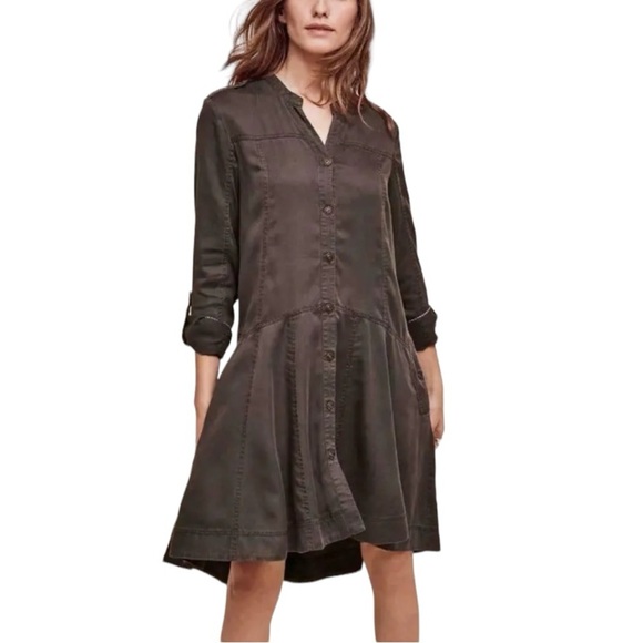 Anthropologie Holding Horses High Low Button Down Swing Dress - Picture 1 of 8